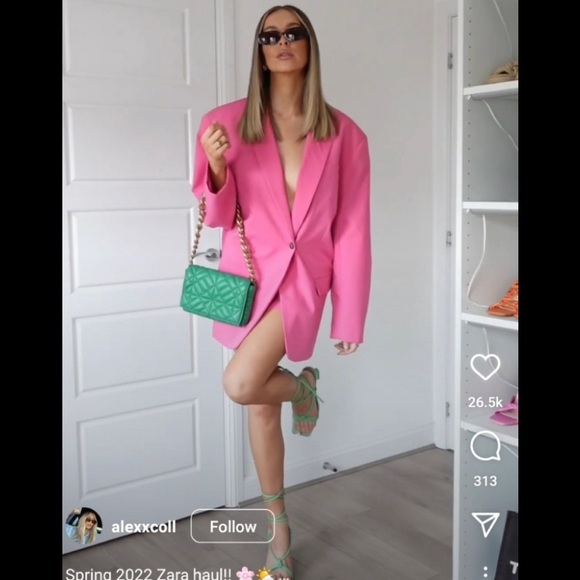 ZARA Oversized Blazer Pink Size Xs,  Small - Picture 10 of 16